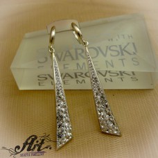 Сребърни обеци с камъни Swarovski - E-082